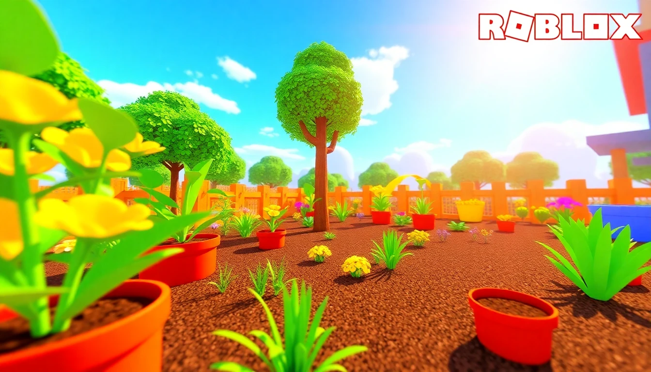 ROBLOX In Websim A Roblox Game Thumbnail For A Game Called Place Grow A Garden 3D Rendered Colorf 