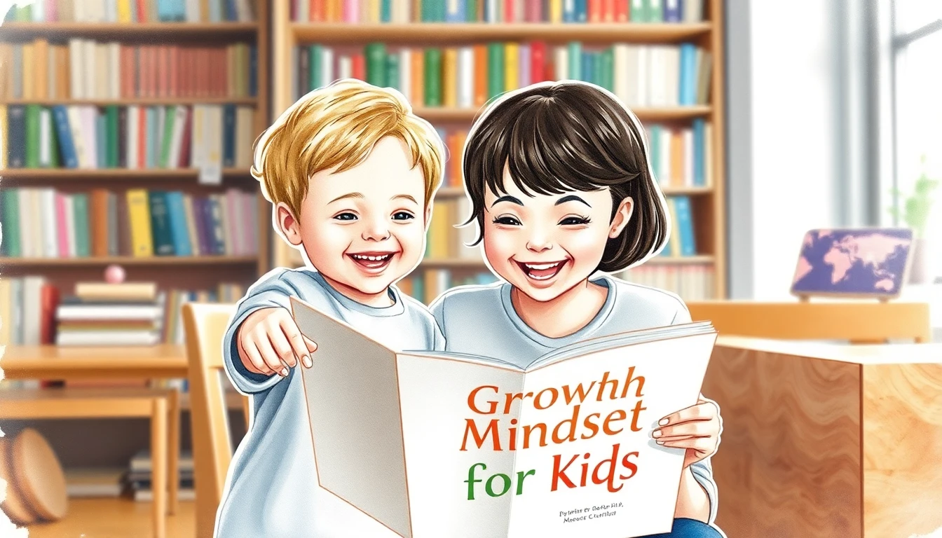 Child and parent with growth mindset book
