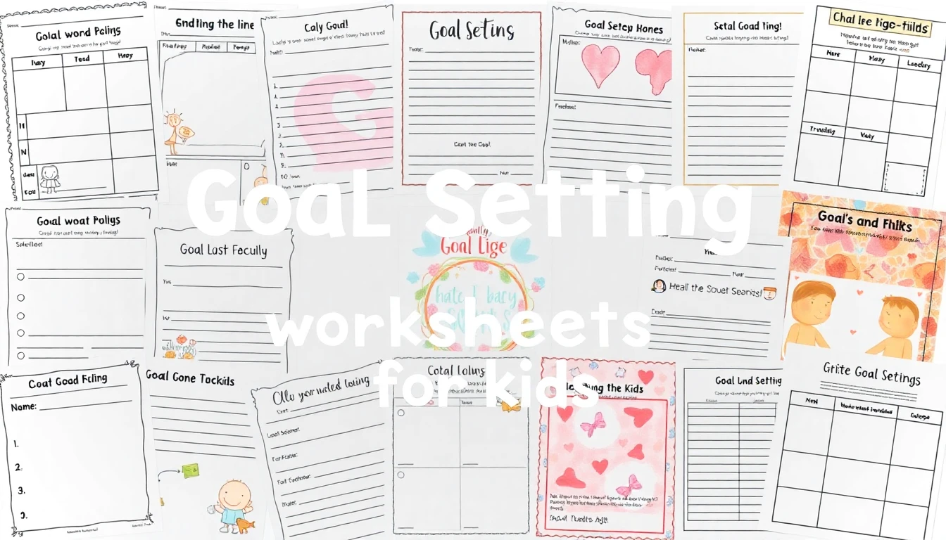 Different goal setting worksheets for kids
