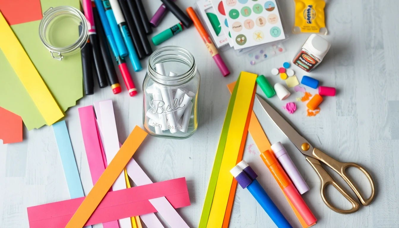 Craft supplies for affirmation jar