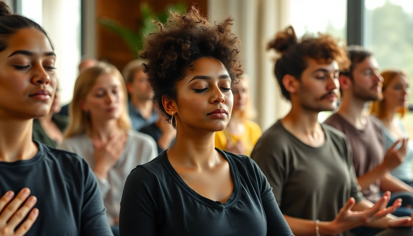 Mindfulness meditation in a workshop