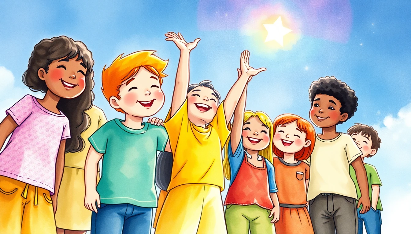 Confident, happy children together