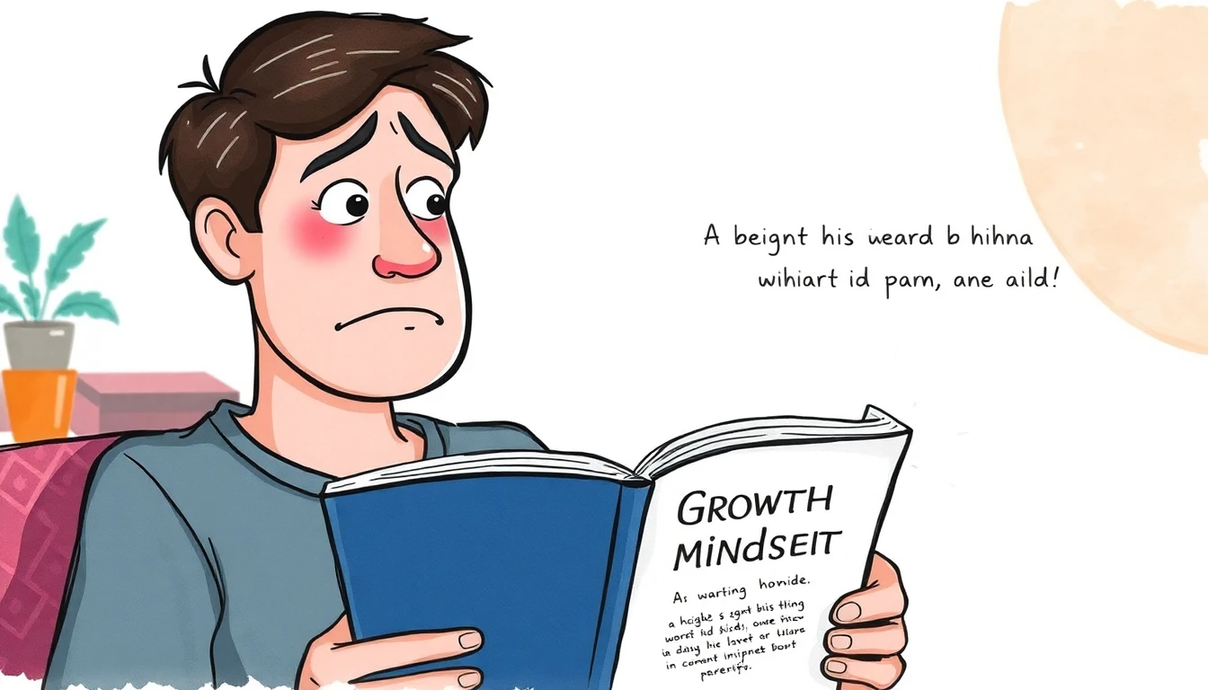 Parent reading about growth mindset