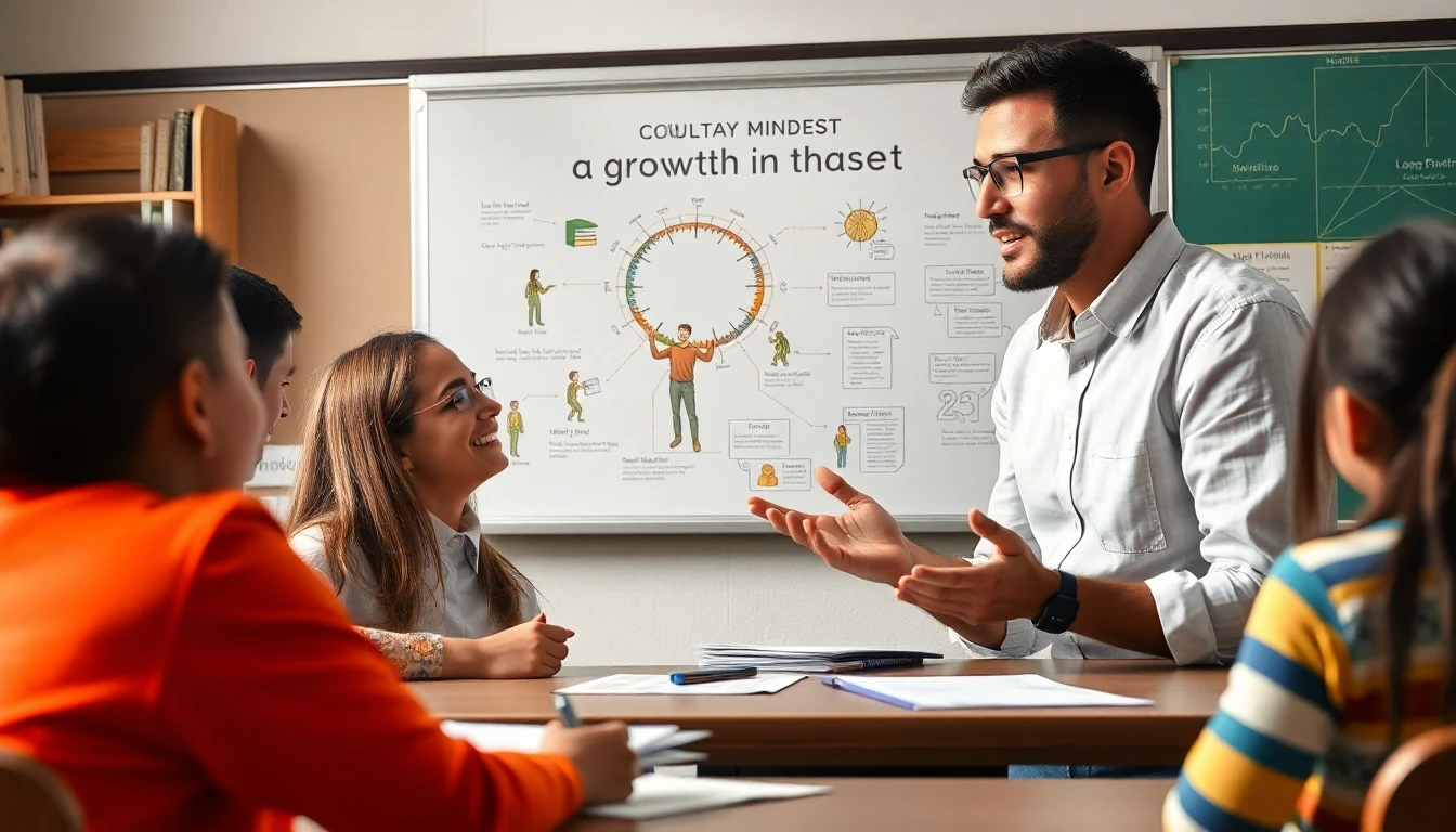 Teacher explaining growth mindset