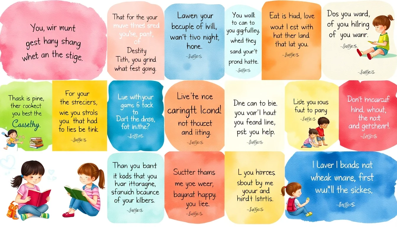 Collage of inspirational quotes for kids