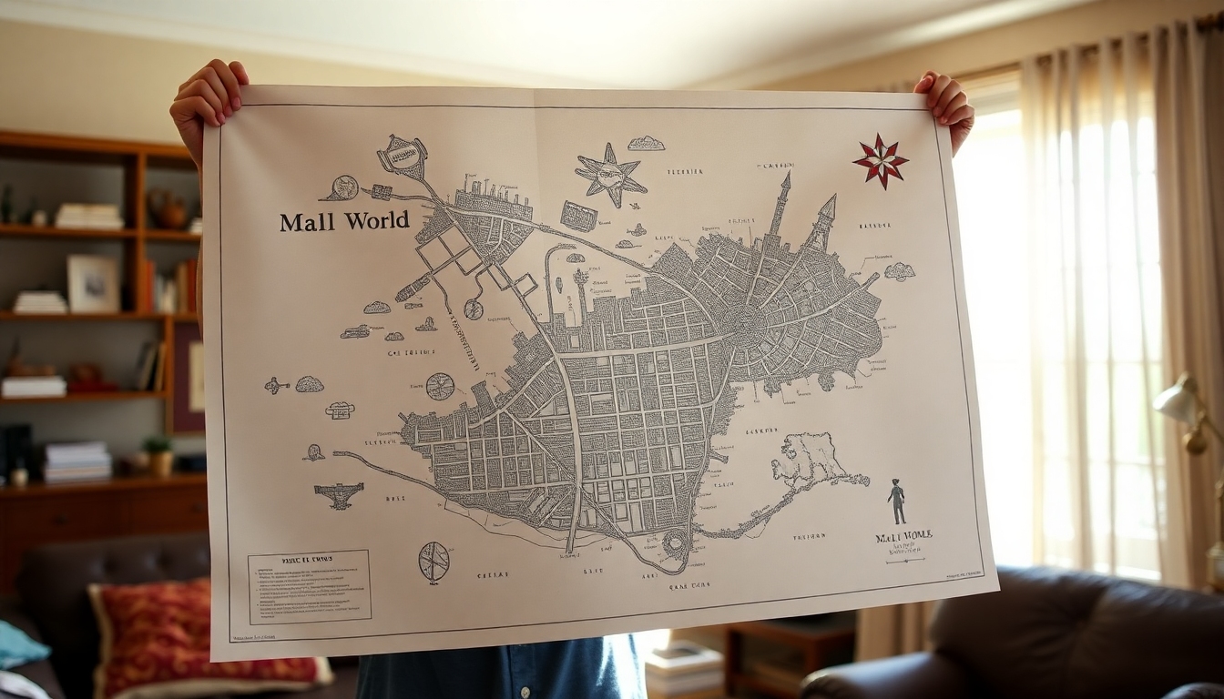 Jessica Tilton holds up a large, detailed map of 