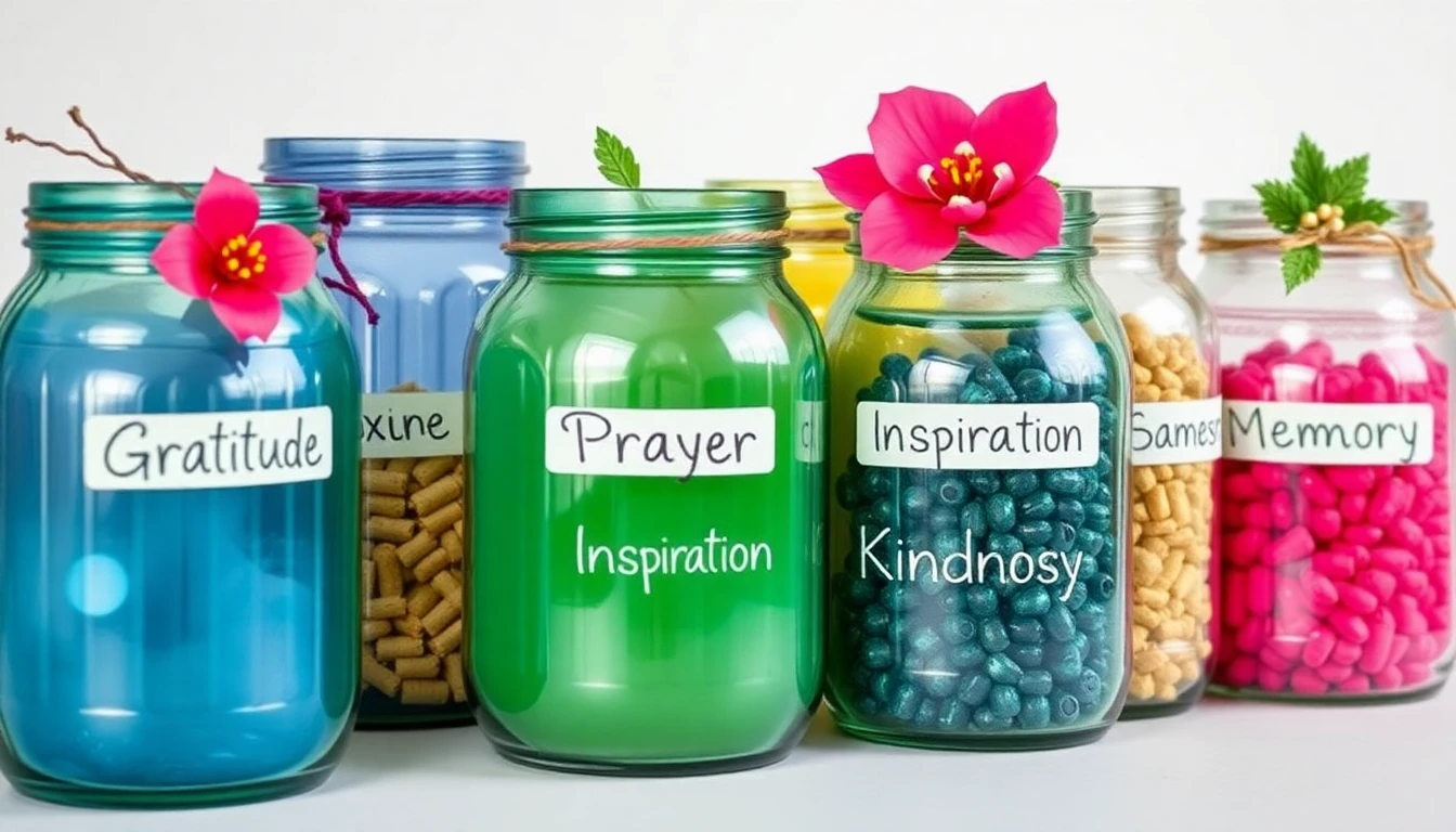 Different types of affirmation jars