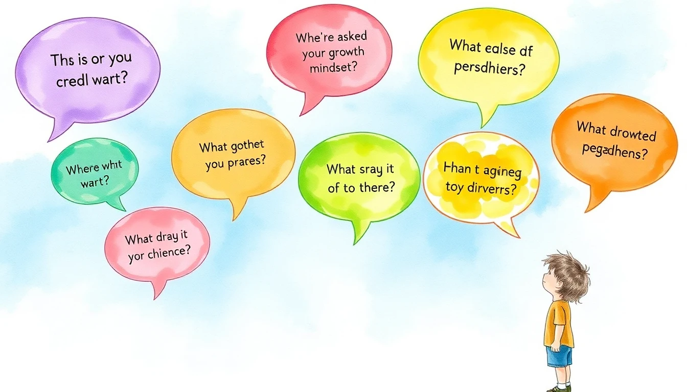 Speech bubbles with questions