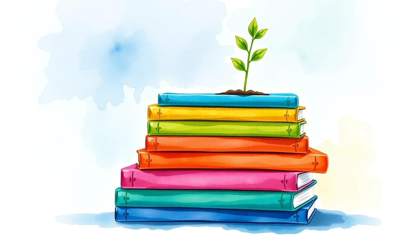 Stack of colorful storybooks