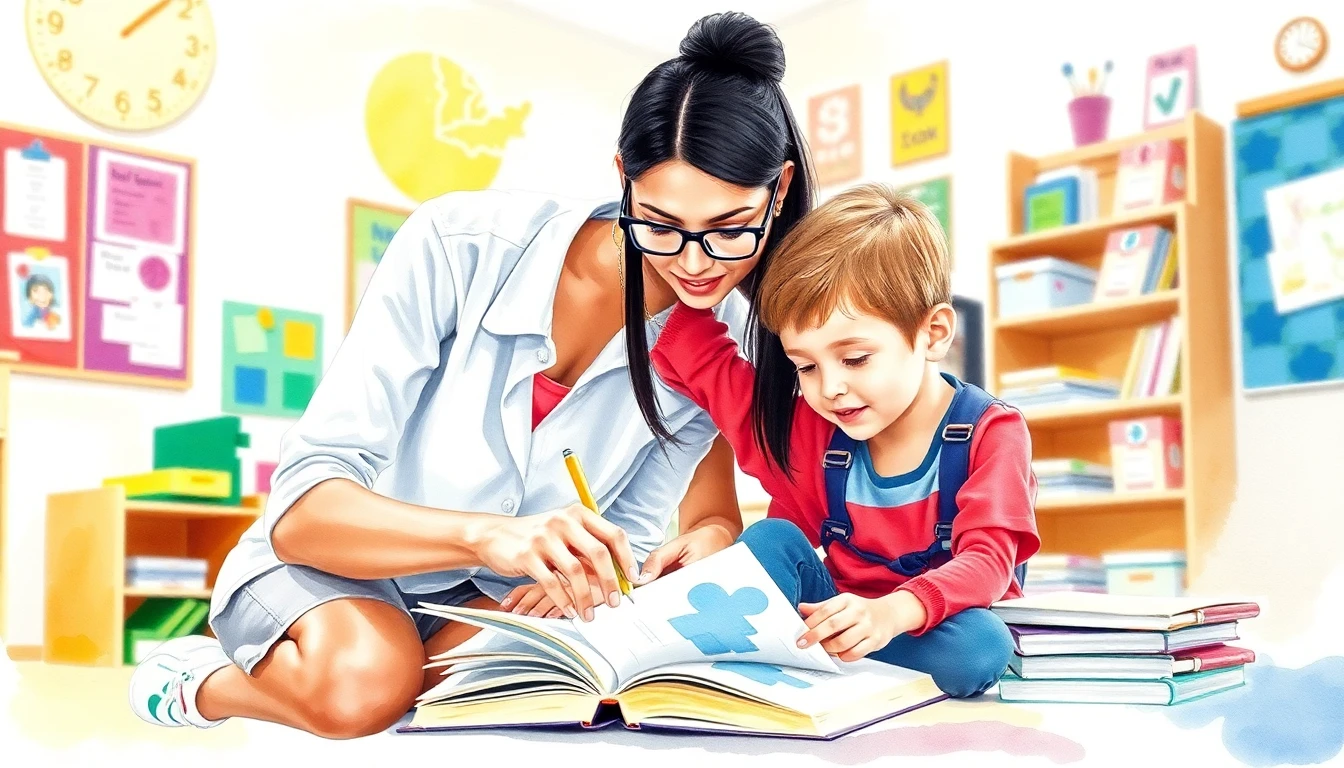 Teacher helping a student with homework