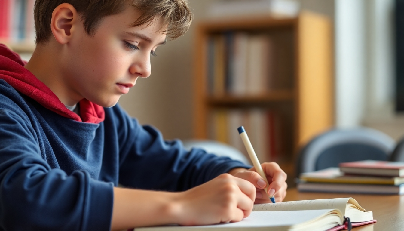 Student journaling about success and challenges to build self-awareness